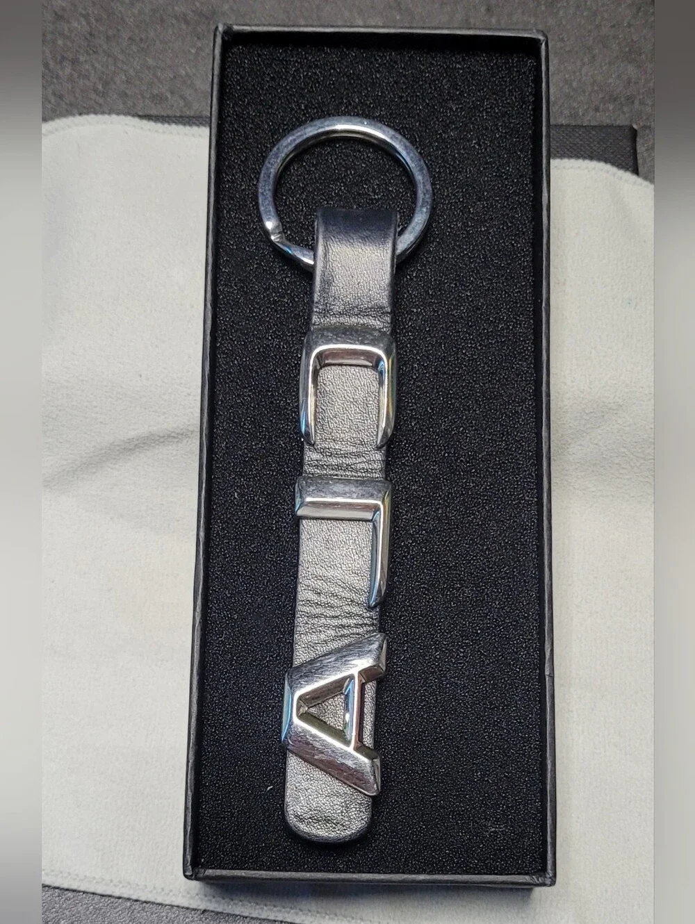 Mercedes-Benz CLA Typo Leather & Stainless Steel Keychain  Boxed